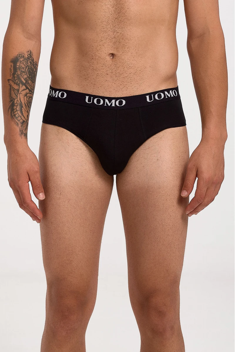 Ανδρικό Σλιπ UOMO 3 Pack Μαύρα
