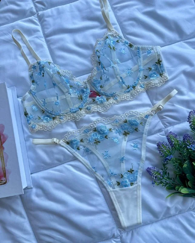 Aura Blue Lingerie Set